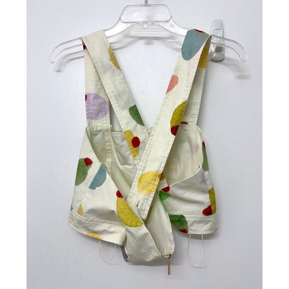 Rachel Antonoff Filthy Martini Olive Print Antonia Crop Top Dots Circles 12 - Picture 8 of 14